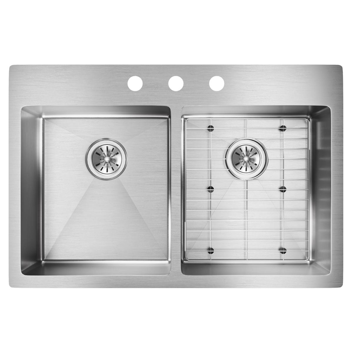 Elkay SS 33 x 22 x 9 Equal Double Dual Mount Sink Kit