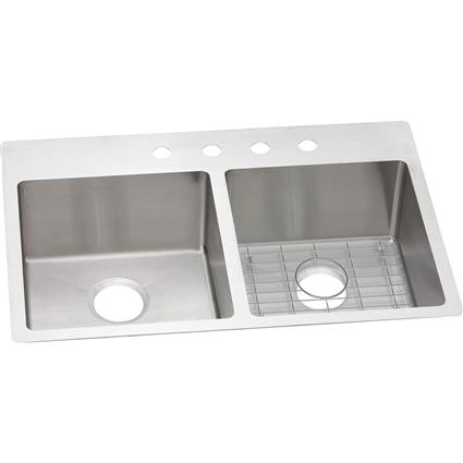 SS 33x22x9 Dbl Dual Mt Sink Kit