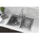 SS 33x22x9 Dbl Dual Mt Sink Kit