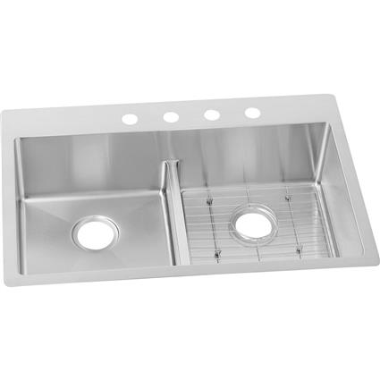 SS 33x22x9 Dbl Dual Mt Sink Kit