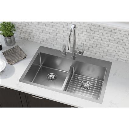 SS 33x22x9 Dbl Dual Mt Sink Kit