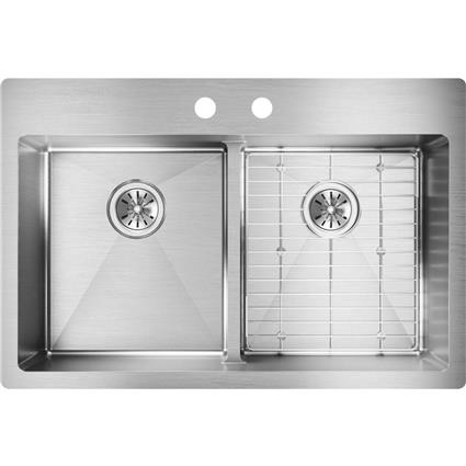 SS 33x22x9 Dbl Dual Mt Sink Kit