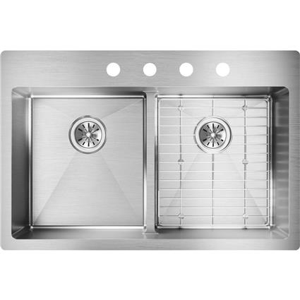 SS 33x22x9 Dbl Dual Mt Sink Kit
