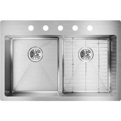 SS 33x22x9 Dbl Dual Mt Sink Kit