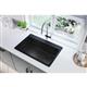 Qtz 33x22x9.5 Single Drop-in Sink Black