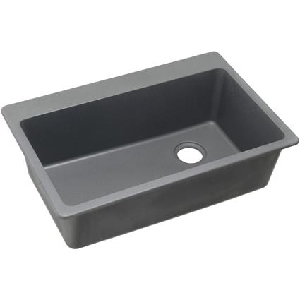 Qtz 33x22x9.5 Sng Drop-in Sink Greystone