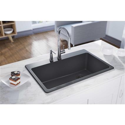 Qtz 33x22x9.5 Sng Drop-in Sink Dusk Gray