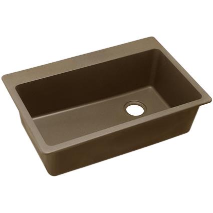 Qtz 33x22x9.5 Single Drop-in Sink Mocha