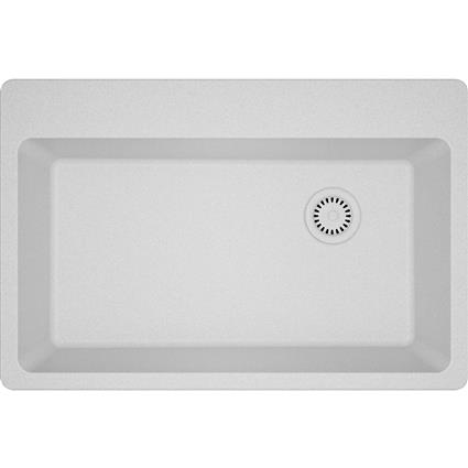 Qtz 33x22x9.5 Single Drop-in Sink White