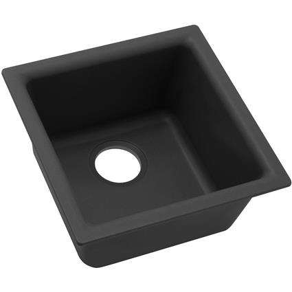 Qtz 15.7x15.7x7.7 Single Dual Sink Black
