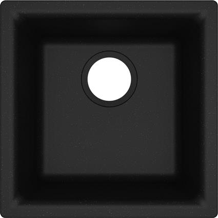 Qtz 15.7x15.7x7.7 Single Dual Sink Black