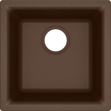 Qtz 15.7x15.7x7.7 Single Dual Sink Mocha