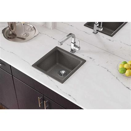 Qtz 15.7x15.7x7.7 Single Dual Sink Slate