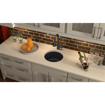 Qtz 18.1x18.1x7.5 Single Dual Sink Black