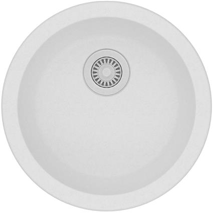 Qtz 18.1x18.1x7.5 Single Dual Sink White