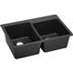 Quartz 33x22x9.5 Dbl Drop-in Sink Black