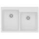 Quartz 33x22x9.5 Dbl Drop-in Sink White