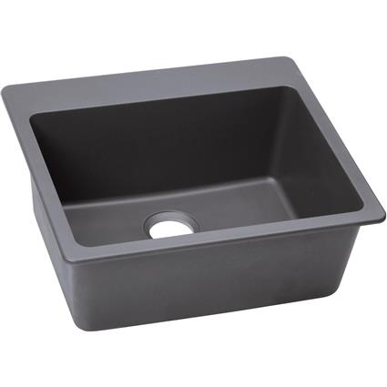 Qtz 25x22x9.5 Sng Drop-in Sink Greystone