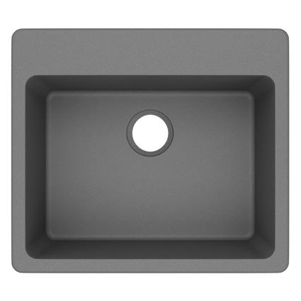 Qtz 25x22x9.5 Sng Drop-in Sink Greystone