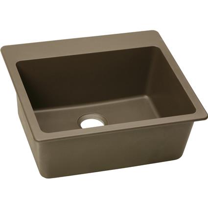 Qtz 25x22x9.5 Single Drop-in Sink Mocha