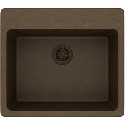 Qtz 25x22x9.5 Single Drop-in Sink Mocha