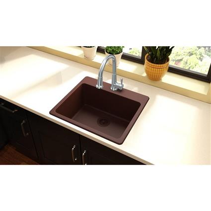 Qtz 25x22x9.5 Single Drop-in Sink Pecan