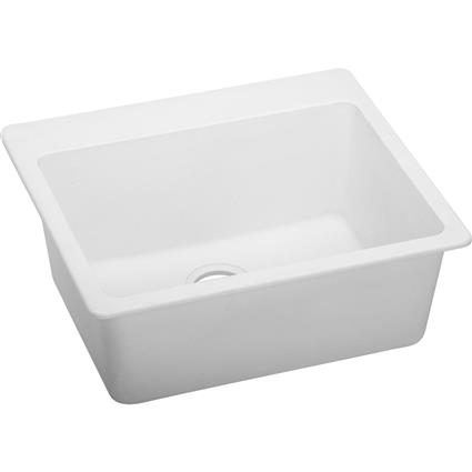 Qtz 25x22x9.5 Single Drop-in Sink White