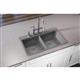 Qtz 33x22x9.5 Dbl Drop-in Sink Greystone