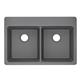 Qtz 33x22x9.5 Dbl Drop-in Sink Greystone