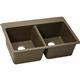 Quartz 33x22x9.5 Dbl Drop-in Sink Mocha