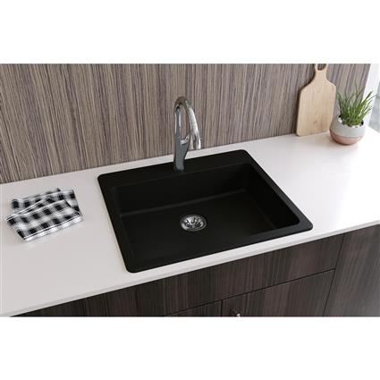 Quartz 25x22x5.5 Sngl Drop-in ADA Sink
