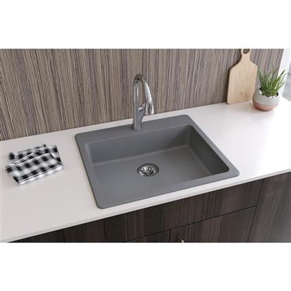 Quartz 25x22x5.5 Sngl Drop-in ADA Sink