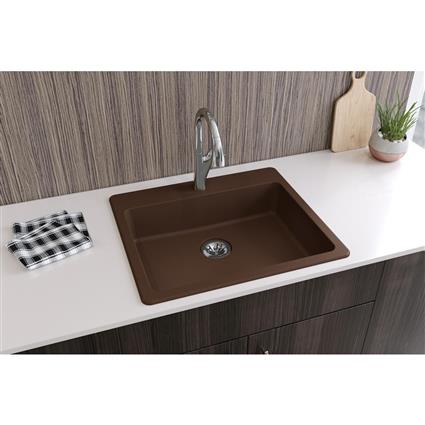 Quartz 25x22x5.5 Sngl Drop-in ADA Sink