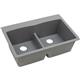 Qtz 33x22x10 Dbl Drop-in Sink Greystone