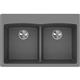 Qtz 33x22x10 Dbl Drop-in Sink Greystone