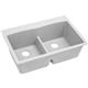 Quartz 33x22x10 Dbl Drop-in Sink White
