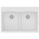 Quartz 33x22x10 Dbl Drop-in Sink White