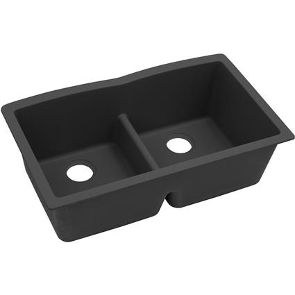 Quartz 33x19x10 Dbl Under MT Sink Black