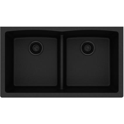 Quartz 33x19x10 Dbl Under MT Sink Black