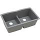 Quartz 33x19x10 Dbl UMnt Sink Greystone