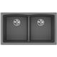 Quartz 33x19x10 Dbl UMnt Sink Greystone