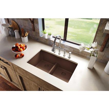 Quartz 33x19x10 Dbl Under MT Sink Mocha