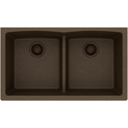 Quartz 33x19x10 Dbl Under MT Sink Mocha