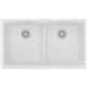Quartz 33x19x10 Dbl Under MT Sink White