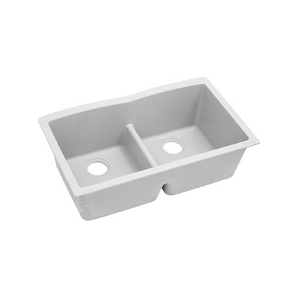 Quartz 33x19x10 Dbl Under MT Sink White