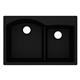 Quartz 33x22x10 Dbl Drop-in Sink Black