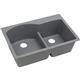 Qtz 33x22x10 Dbl Drop-in Sink Greystone