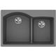 Qtz 33x22x10 Dbl Drop-in Sink Greystone