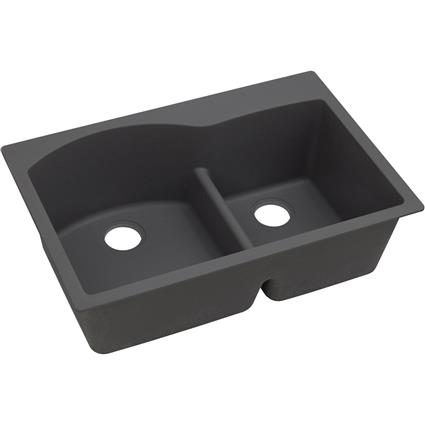 Qtz 33x22x10 Dbl Drop-in Sink Dusk Gray