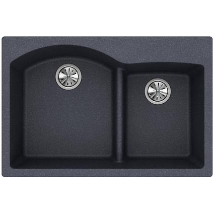 Qtz 33x22x10 Dbl Drop-in Sink Dusk Gray